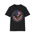 Patriotic Eagle Tee — Bald Eagle over American Flag Graphic